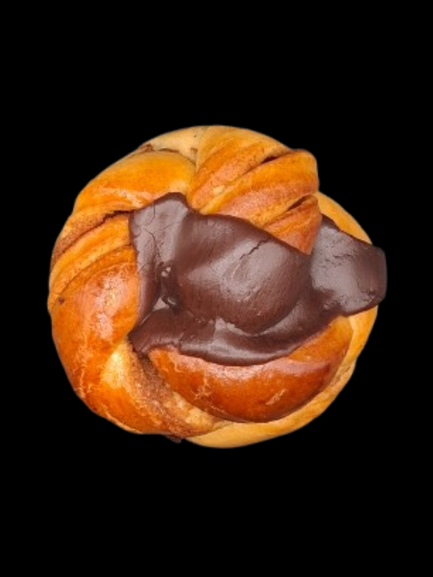 Kanel knude m. chokolade glasur