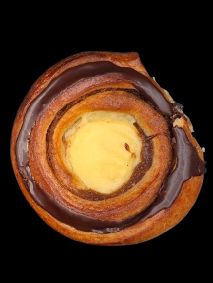 Snegl m. creme og chokolade glasur